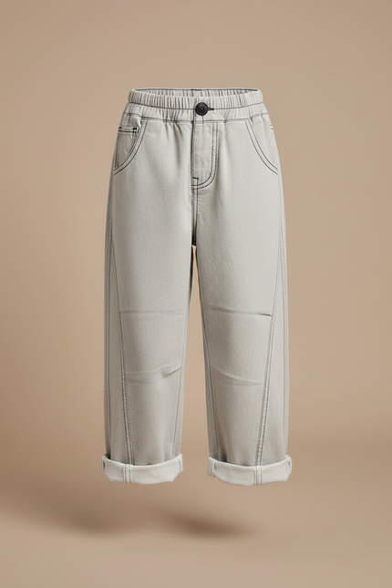 Pantalon Gris Ample Denim Enfant Décontracté Coton - Jean - vue 3