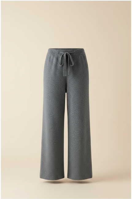 Pantalon Gris Ample Tricoté Doux Confortable Femme - Maille - vue 3