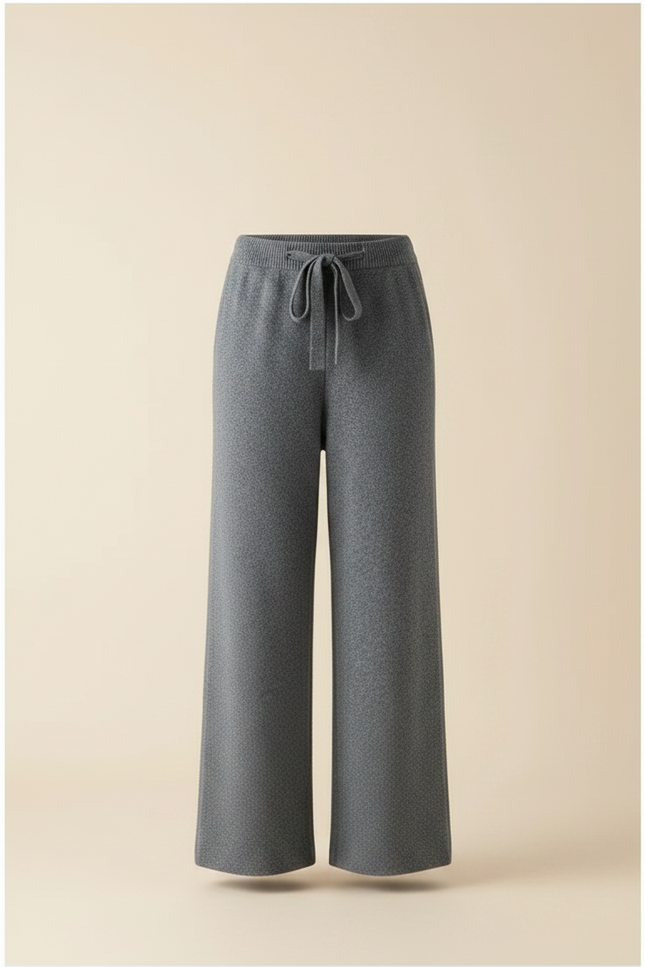 Pantalon Gris Ample Tricoté Doux Confortable Femme - Maille - vue 3