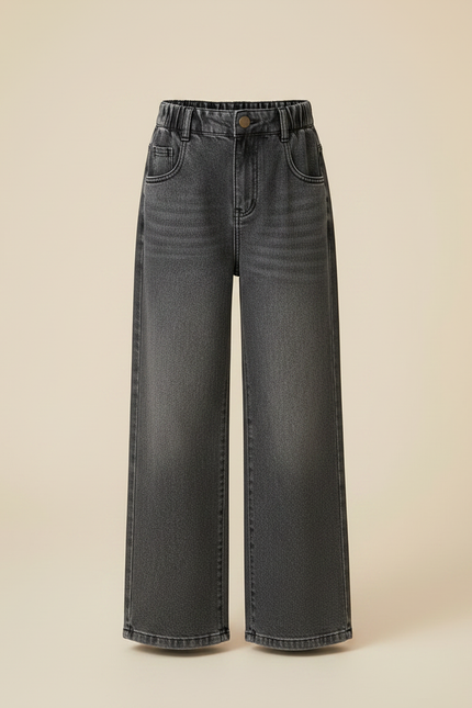 Pantalon Mom Gris - Jean - vue 3