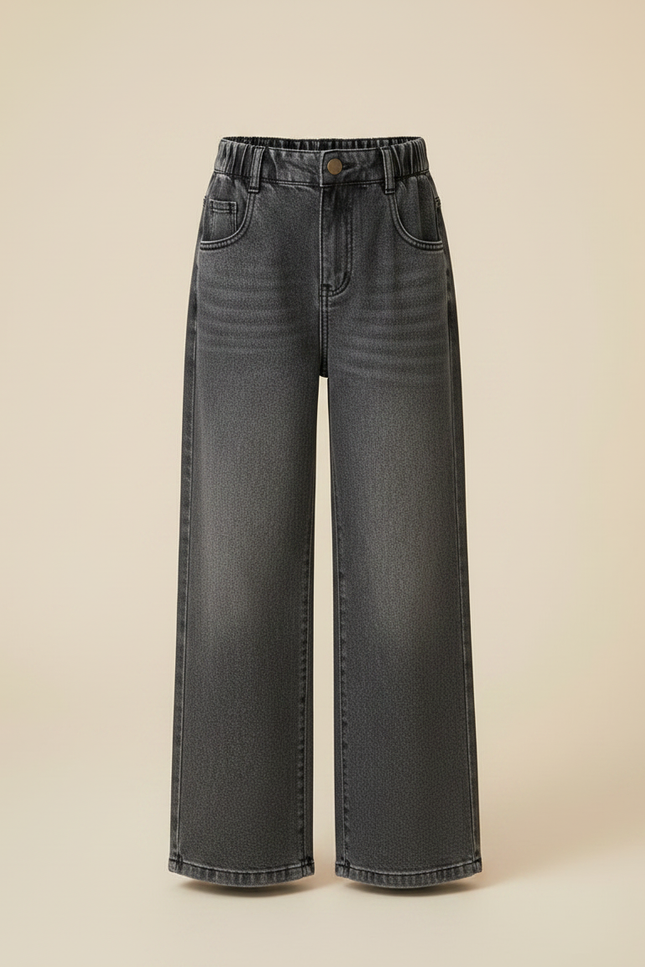Pantalon Mom Gris - Jean - vue 3