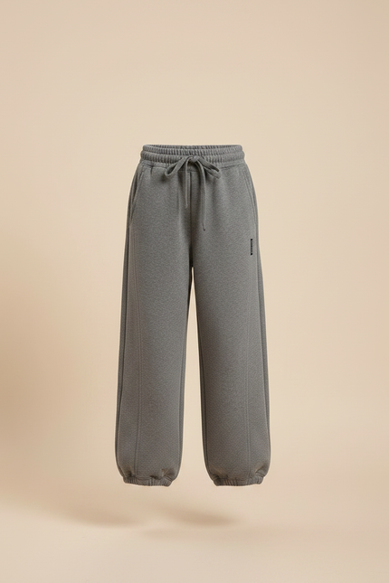 Pantalon Gris Ample Décontracté Confortable Molleton Fille - vue 3