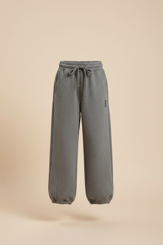 Pantalon Gris Ample Décontracté Confortable Molleton Fille - vue 3