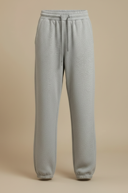 Pantalon Gris Jogging Confortable Décontracté Cordon Femme - Molleton - vue 3