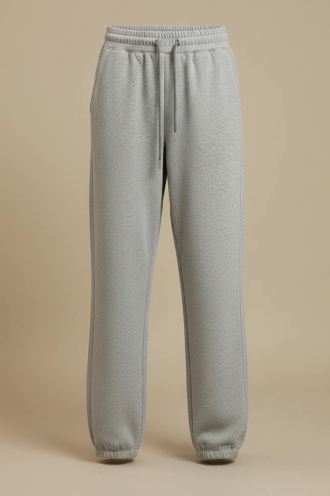 Pantalon Gris Jogging Confortable Décontracté Cordon Femme - Molleton - vue 3