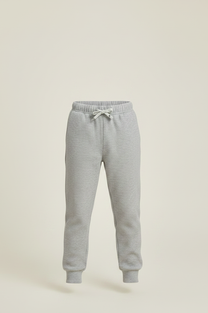 Pantalon Gris Molletonné Cordon Décontracté Enfant Sport - vue 3
