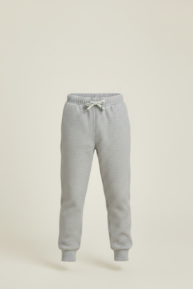 Pantalon Gris Molletonné Cordon Décontracté Enfant Sport - vue 3