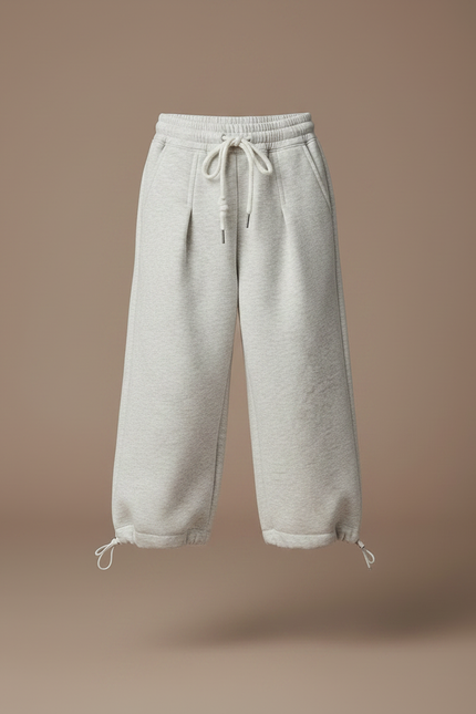 Pantalon Gris Ample Molletonné Cordon Décontracté Enfant - vue 3