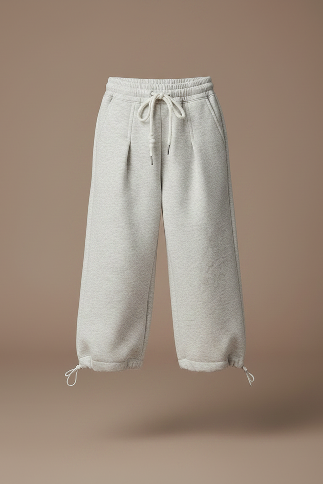 Pantalon Gris Ample Molletonné Cordon Décontracté Enfant - vue 3