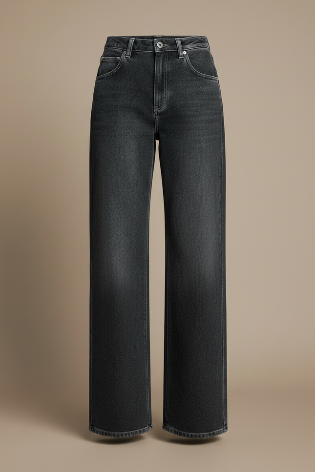 Pantalon Noir Et Gris Femme - Jean - vue 3