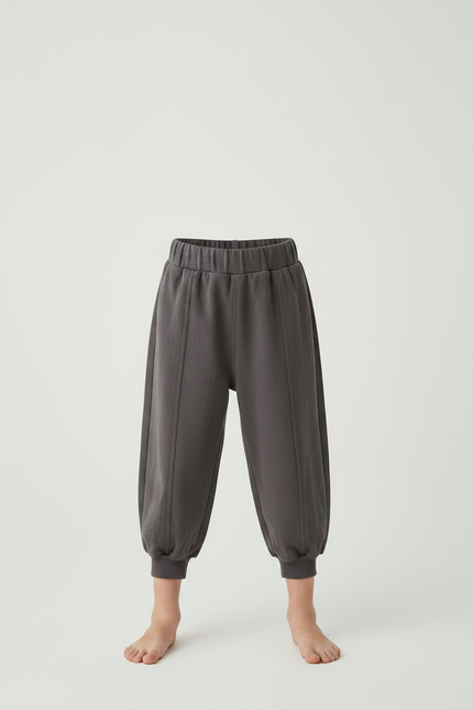 Pantalon Gris Molletonné Confortable Jogger Enfant - vue 3