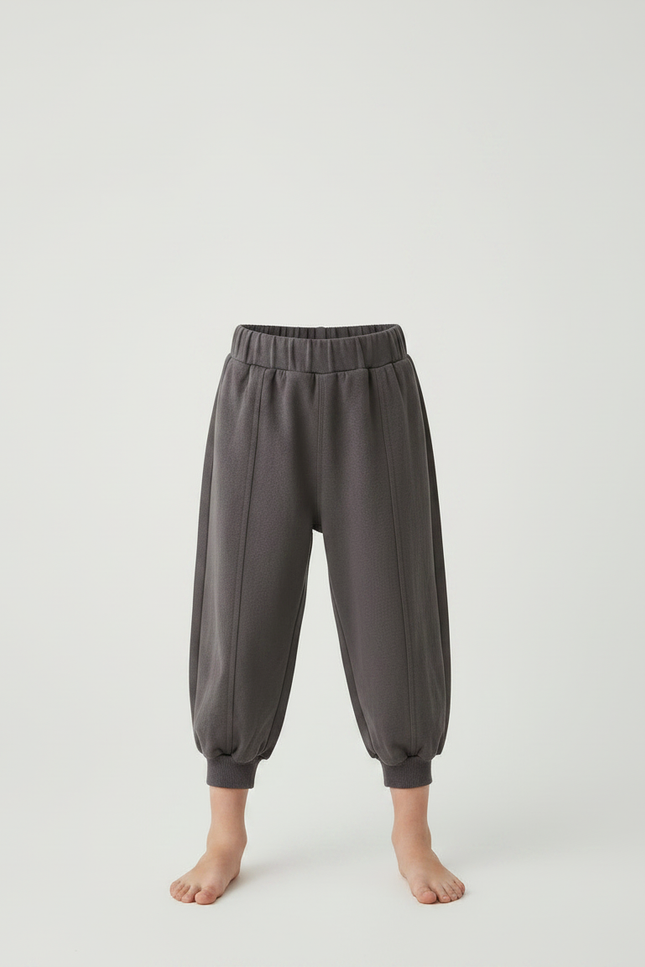 Pantalon Gris Molletonné Confortable Jogger Enfant - vue 3