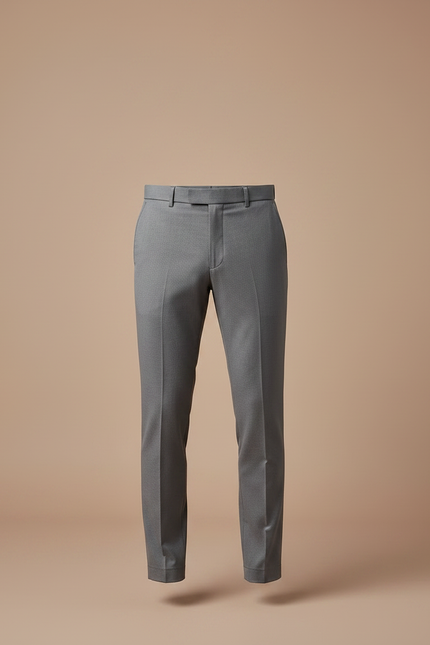 Pantalon Gris Homme Slim Élégant Décontracté Ajusté - Gabardine - vue 3