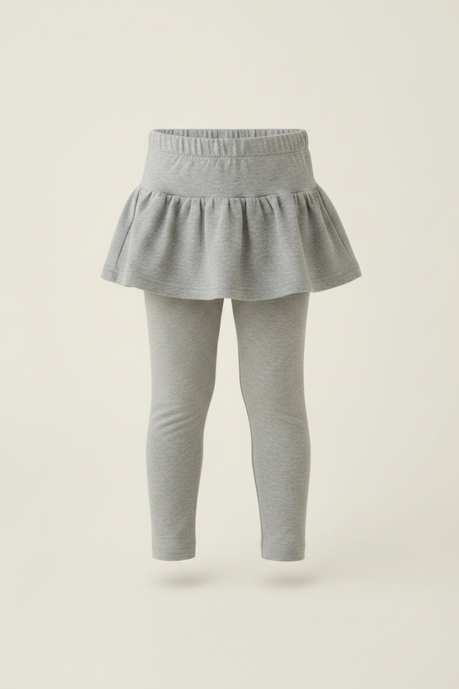 Pantalon Gris Jupe-culotte Confortable Enfant Fille - Maille - vue 3