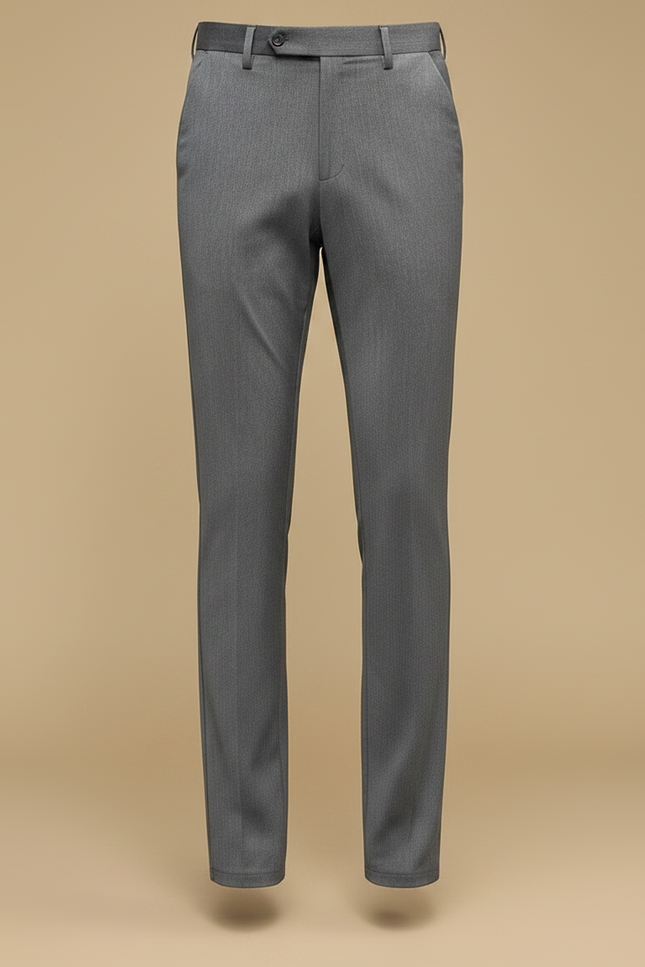 Pantalon Gris Classique Élégant Droit Homme Business - Gabardine - vue 3