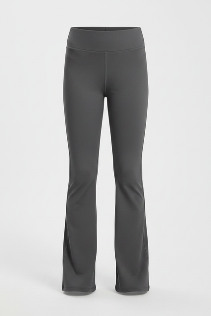 Pantalon Gris Évasé Taille Haute Confortable Fille - Polyester - vue 3