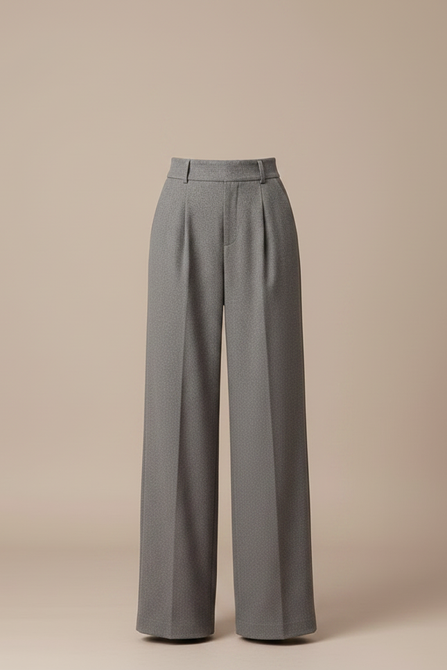 Pantalon Large Femme Gris - Laine - vue 3