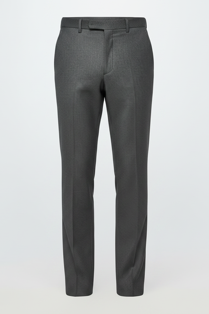 Pantalon Costume Gris Foncé - Laine - vue 3