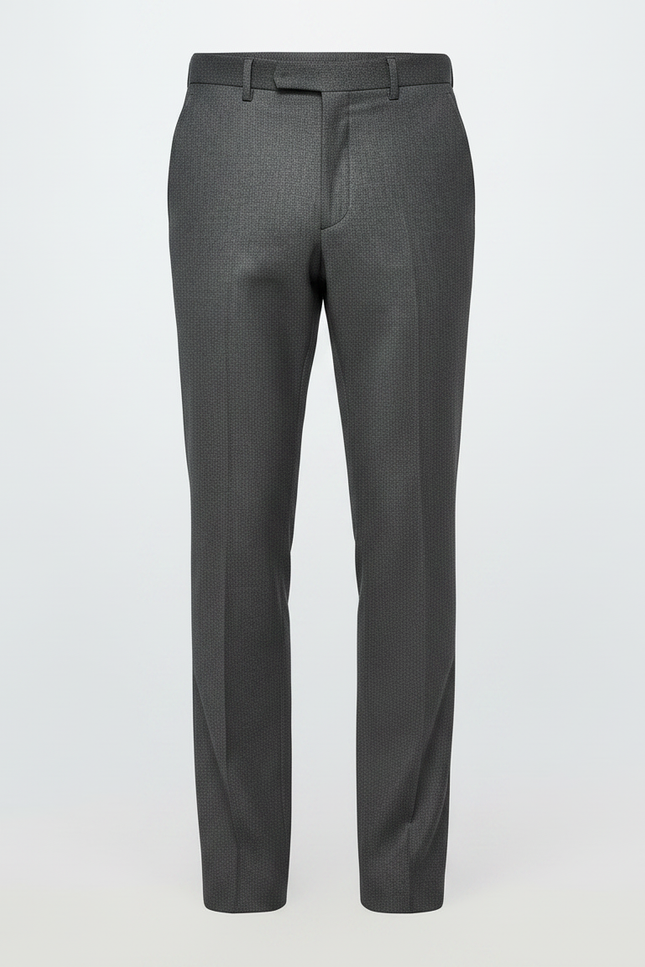 Pantalon Costume Gris Foncé - Laine - vue 3