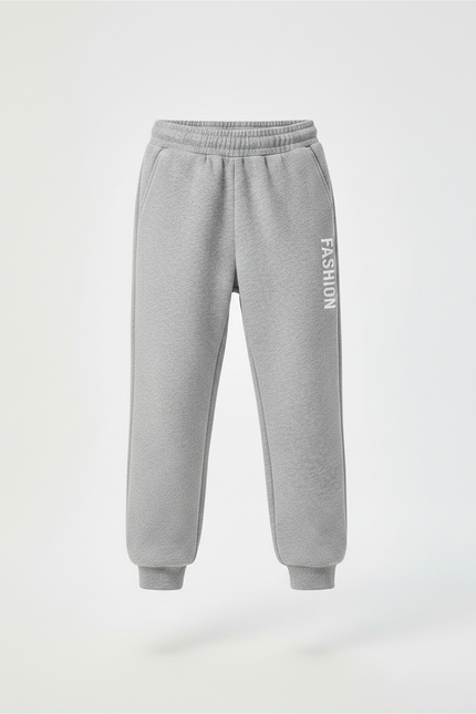 Pantalon Gris Jogging Lettres Imprimées Sport Décontracté - Molleton - vue 3