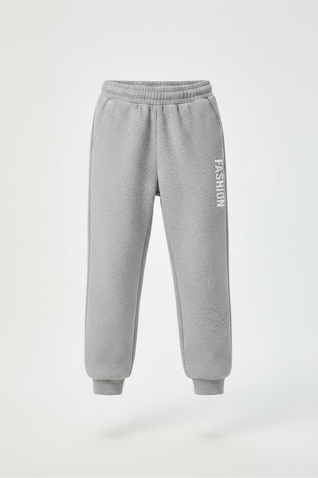 Pantalon Gris Jogging Lettres Imprimées Sport Décontracté - Molleton - vue 3