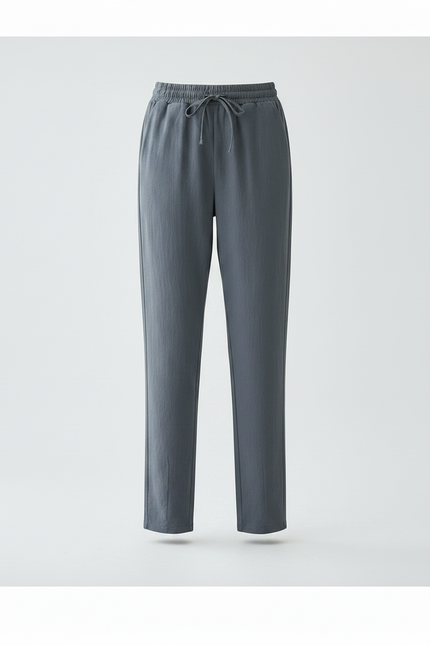 Pantalon Gris Coton Lin Décontracté Harem Femme - vue 3