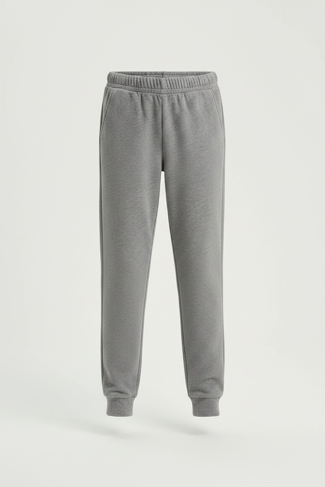 Pantalon Gris Molletonné Enfant Uni Décontracté - vue 3