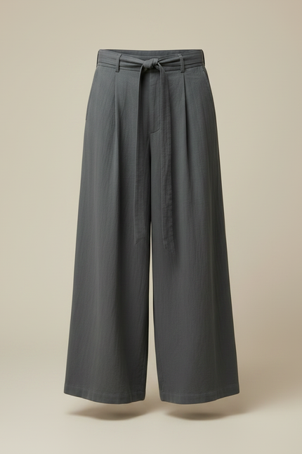Pantalon Gris Ample Décontracté Cordon Fluide Homme - Viscose - vue 3