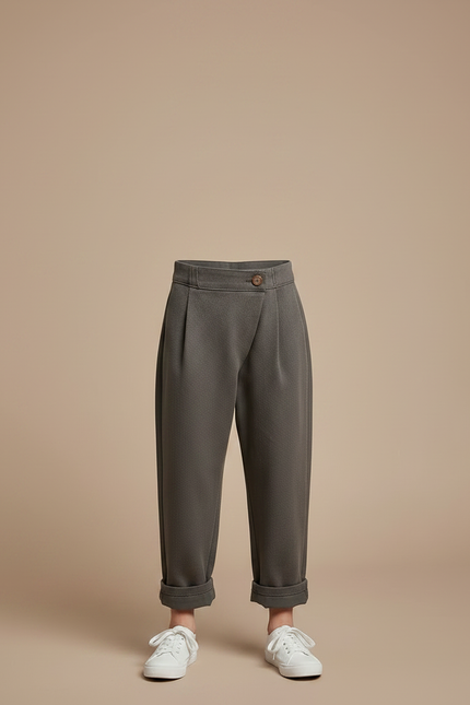 Pantalon Gris Vert - Kaki Molleton - vue 3