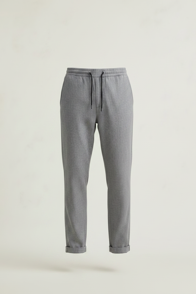 Pantalon Gris Décontracté Droit Cordon Homme Léger - Polyester - vue 3