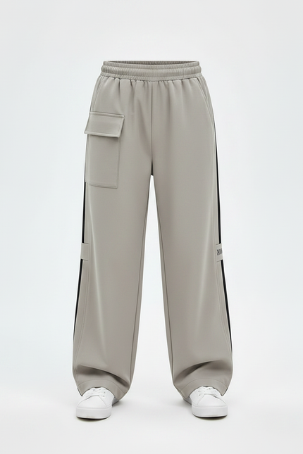 Pantalon Gris Cargo Ample Décontracté Enfant - Polyester - vue 3