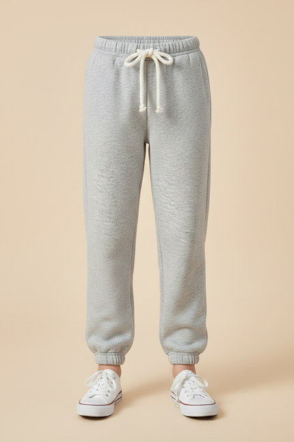 Pantalon Gris Confortable Molletonné Décontracté Enfant Sport - vue 3