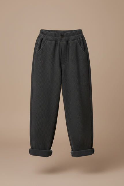 Pantalon Gris Côtelé Ample Décontracté Enfant Doux - Cordé - vue 3
