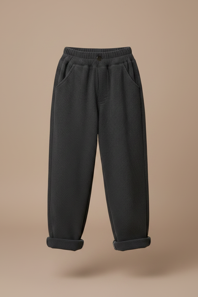 Pantalon Gris Côtelé Ample Décontracté Enfant Doux - Cordé - vue 3