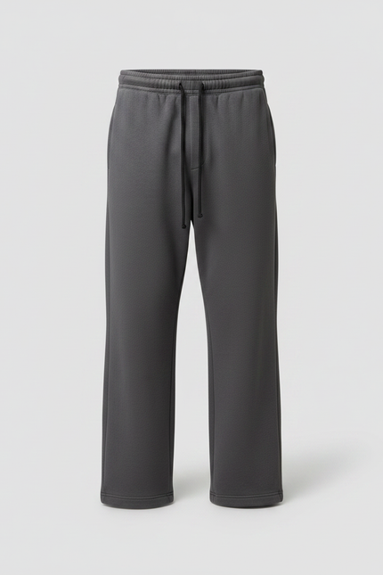 Pantalon Gris Ample Décontracté Cordon Molletonné - vue 3