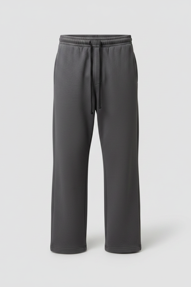 Pantalon Gris Ample Décontracté Cordon Molletonné - vue 3