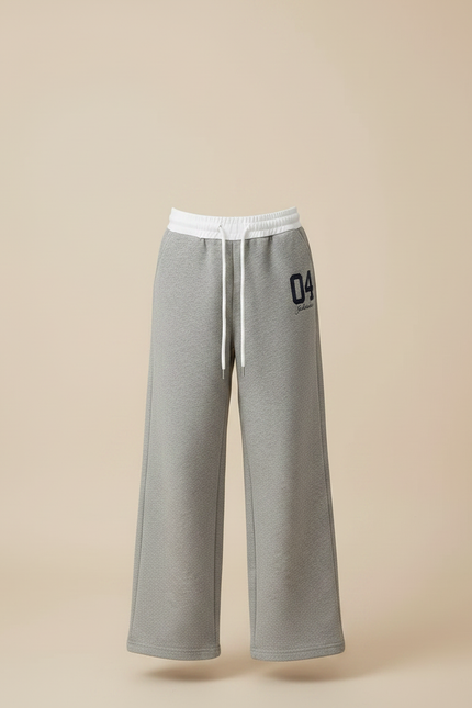 Pantalon Gris Ample Sportif Molletonné Cordon Fille - vue 3