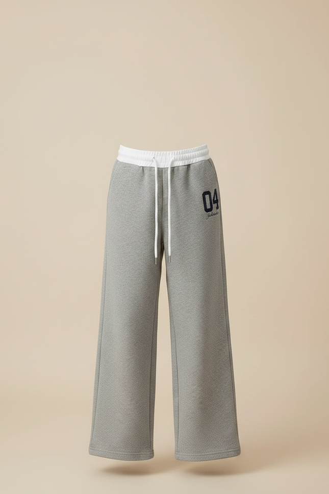 Pantalon Gris Ample Sportif Molletonné Cordon Fille - vue 3