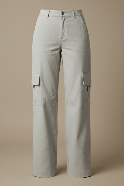 Pantalon Gris A8b7 - Toile - vue 3