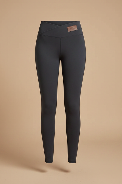 Pantalon Gris Moulant Confortable Taille Haute Femme - Polyester - vue 3