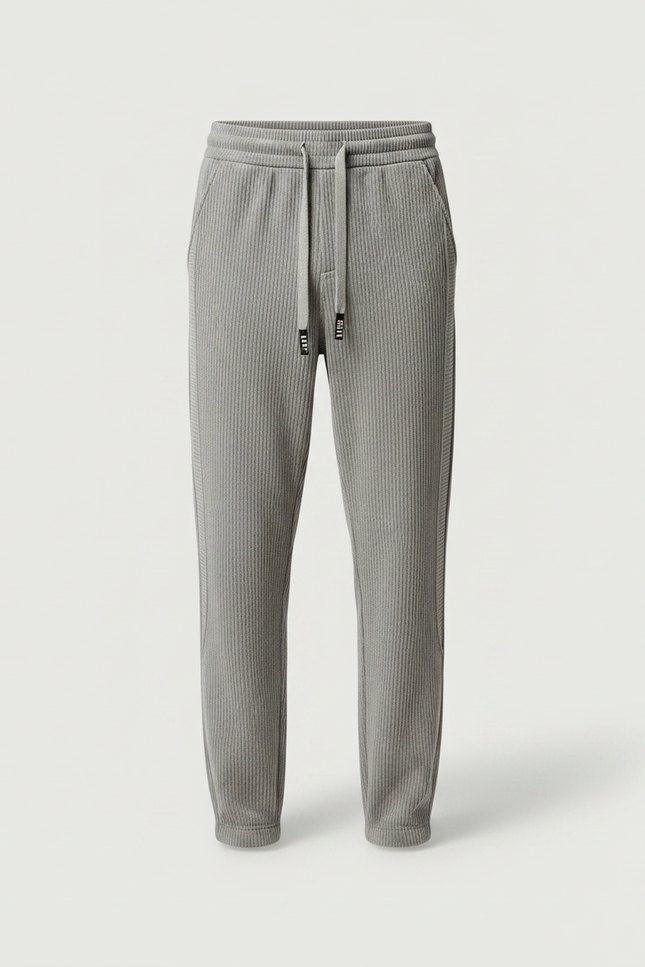 Pantalon Gris Côtelé Jogging Décontracté Homme - Cordé - vue 3