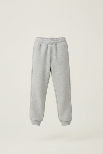 Pantalon Gris Molletonné Uni Enfant Confortable Ample - vue 3