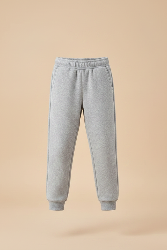 Pantalon Gris Enfant Molletonné Jogging Confortable - vue 3