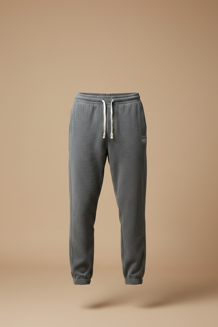 Pantalon Gris Molletonné Côtelé Décontracté Homme Sport - vue 3