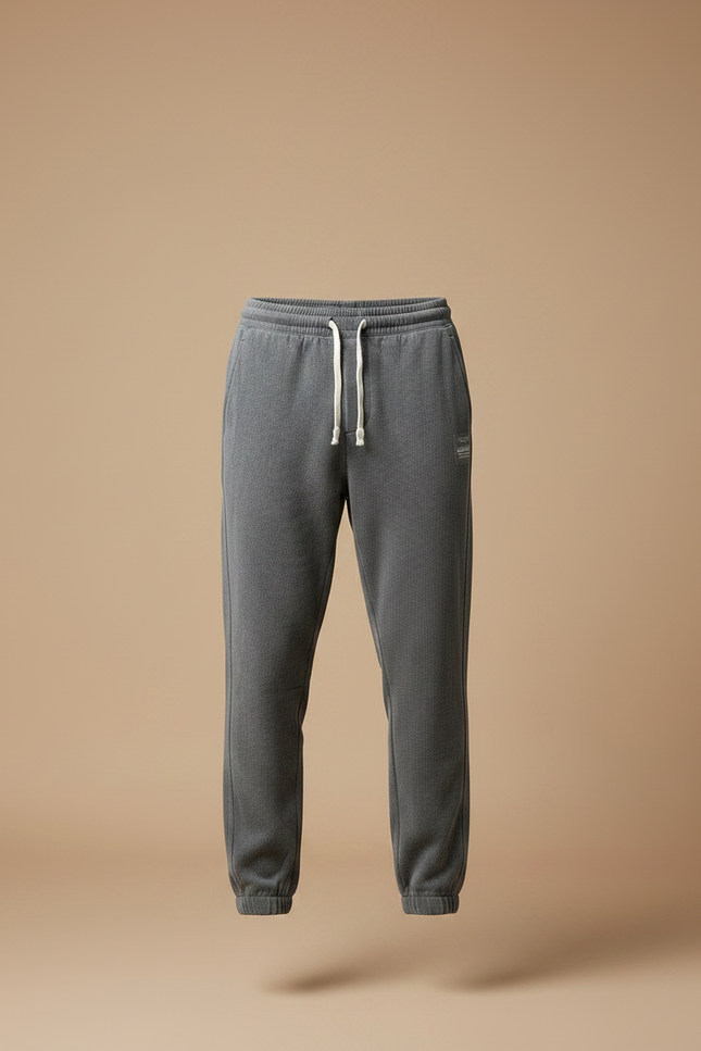 Pantalon Gris Molletonné Côtelé Décontracté Homme Sport - vue 3