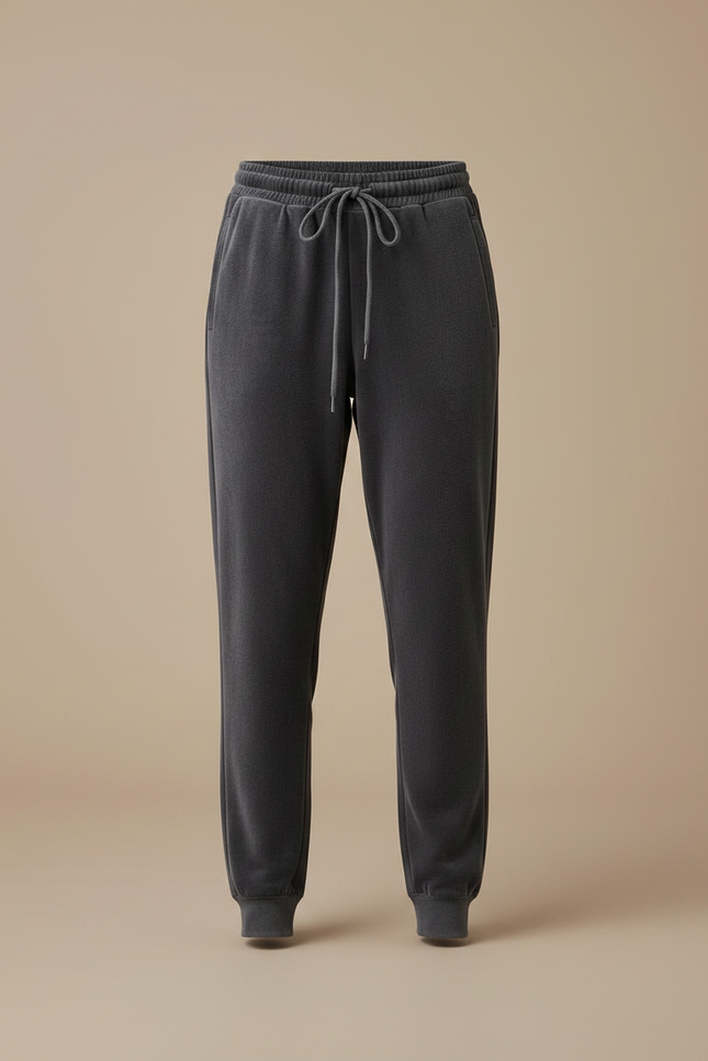 Pantalon Gris Molletonné Ample Décontracté Confortable - vue 3