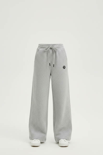 Pantalon Gris Enfant Molleton Ample Décontracté Confortable - vue 3