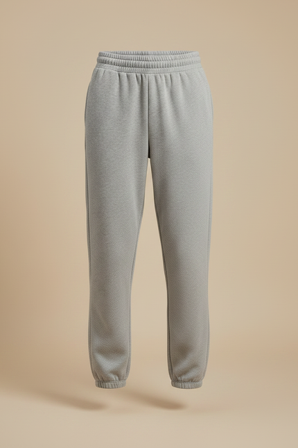Pantalon Gris Molletonné Ample Décontracté Confortable Cordon - vue 3