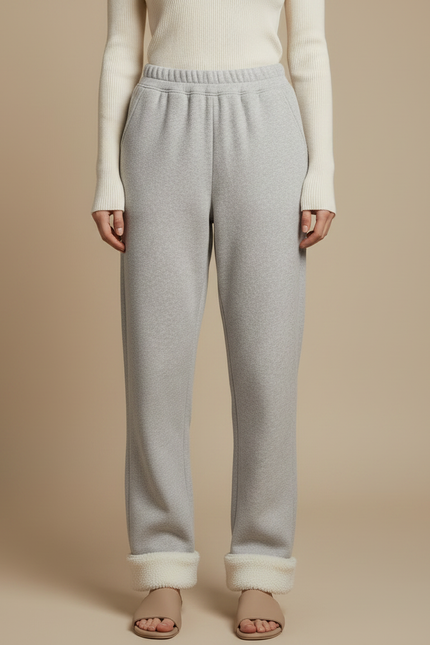 Pantalon Gris Ample Molletonné Chaud Femme - vue 3