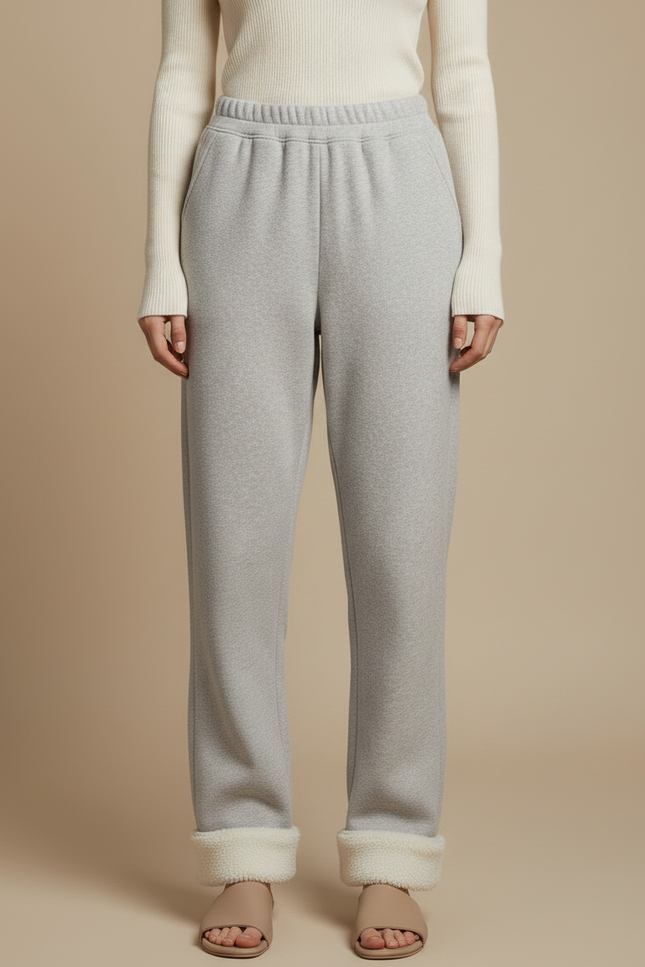 Pantalon Gris Ample Molletonné Chaud Femme - vue 3